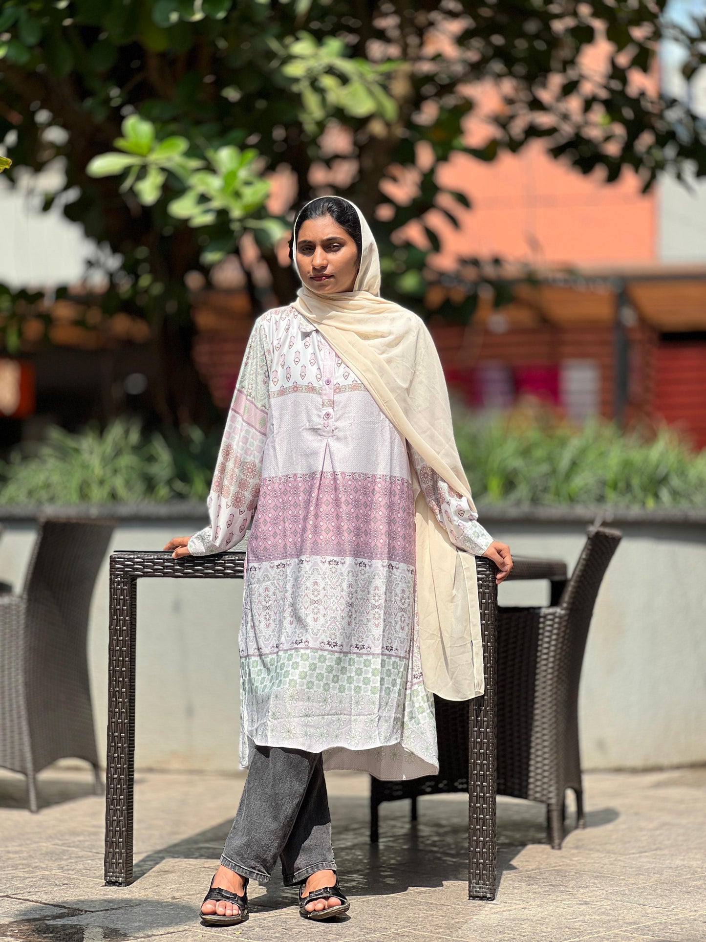 Pastel Printed Long Kurta