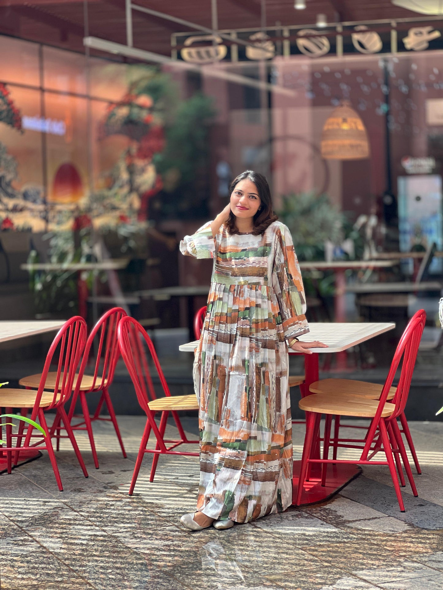 Satin Printed Maxi Dresses