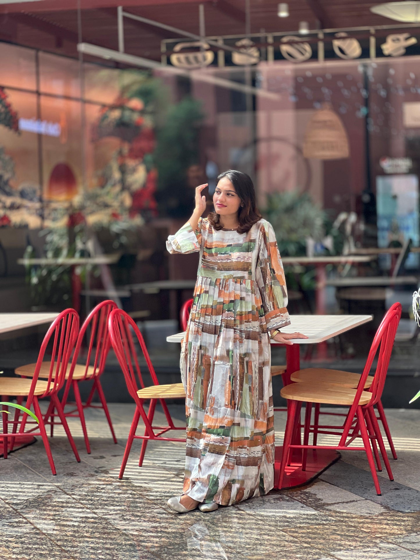 Satin Printed Maxi Dresses