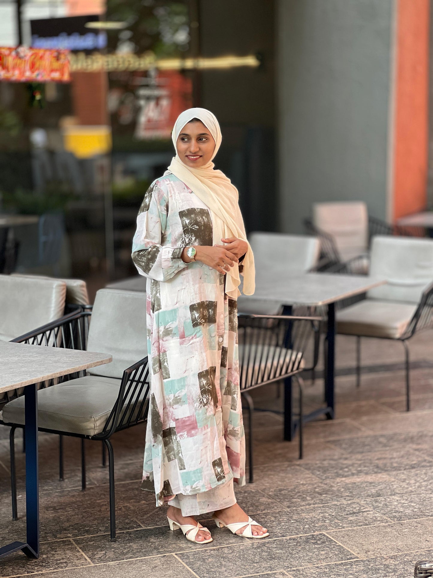 Warm Tones Abstract Print Co-ord Set