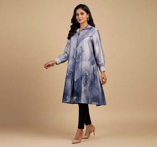 Satin top with easy button access – perfect for nursing moms!