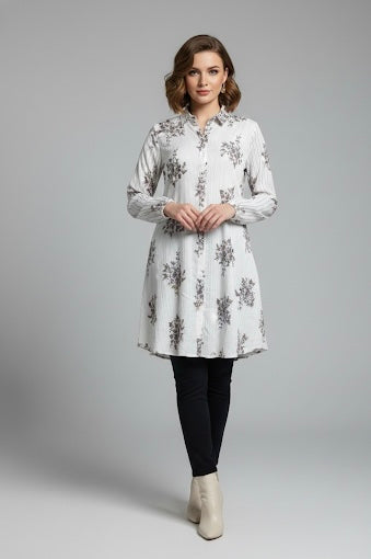 Soft Imported Floral Long Top