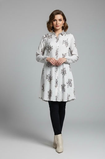 Soft Imported Floral Long Top