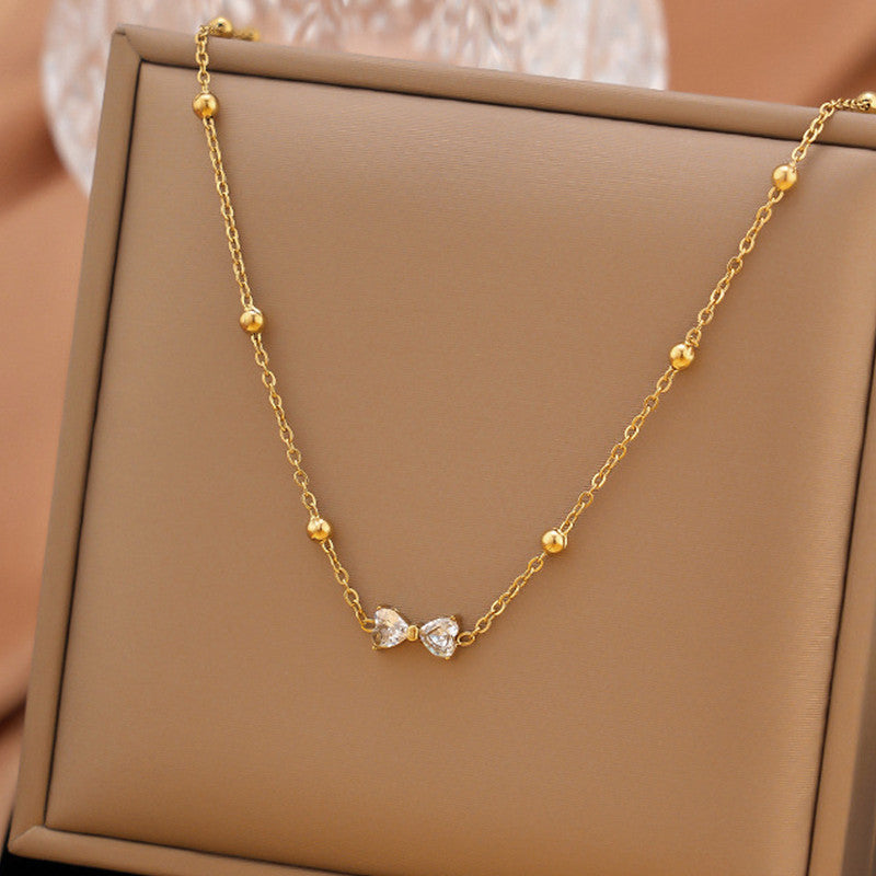 Gold-Plated Bow Pendant – Anti-Tarnish Stainless Steel