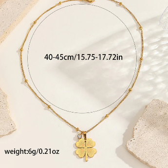 Gold-Plated Clover Pendant – Anti-Tarnish Stainless Steel