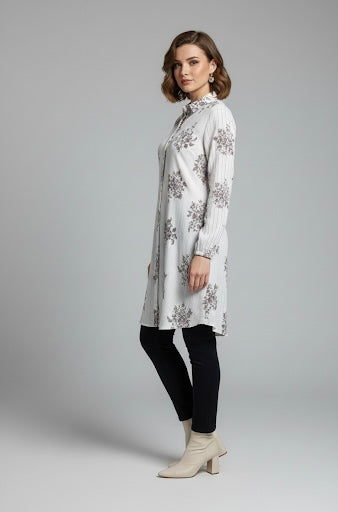 Soft Imported Floral Long Top