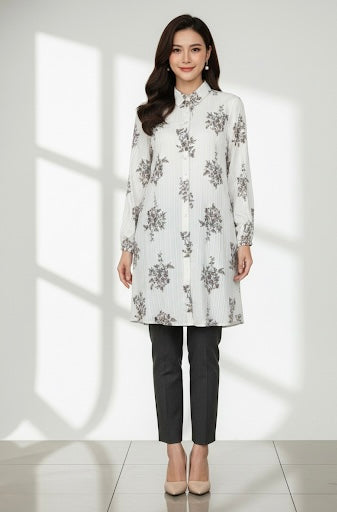 Soft Imported Floral Long Top