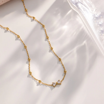 Gold-Plated Bow Pendant – Anti-Tarnish Stainless Steel