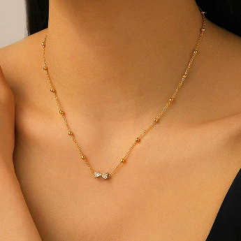 Gold-Plated Bow Pendant – Anti-Tarnish Stainless Steel