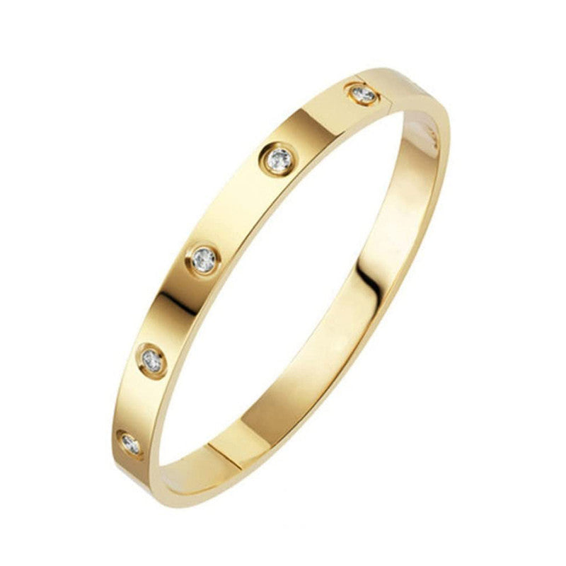 Contemporary Gold-Plated Love AD Bracelet – Anti-Tarnish Stainless Steel