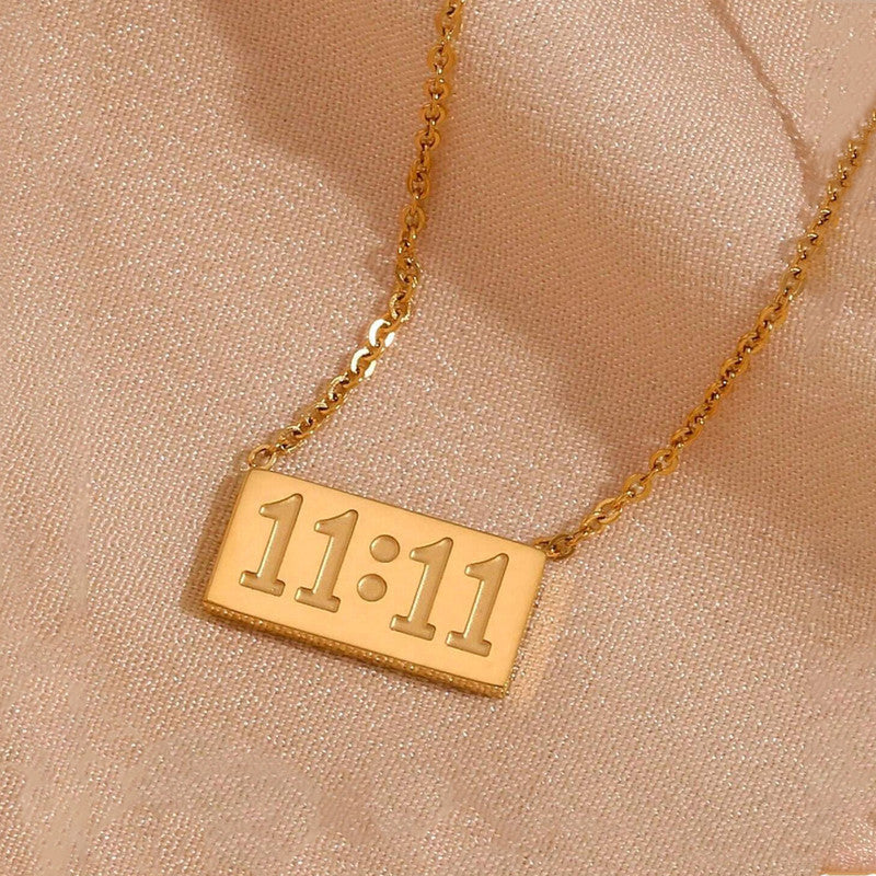 Gold-Plated 11:11 Angel Number Pendant Necklace