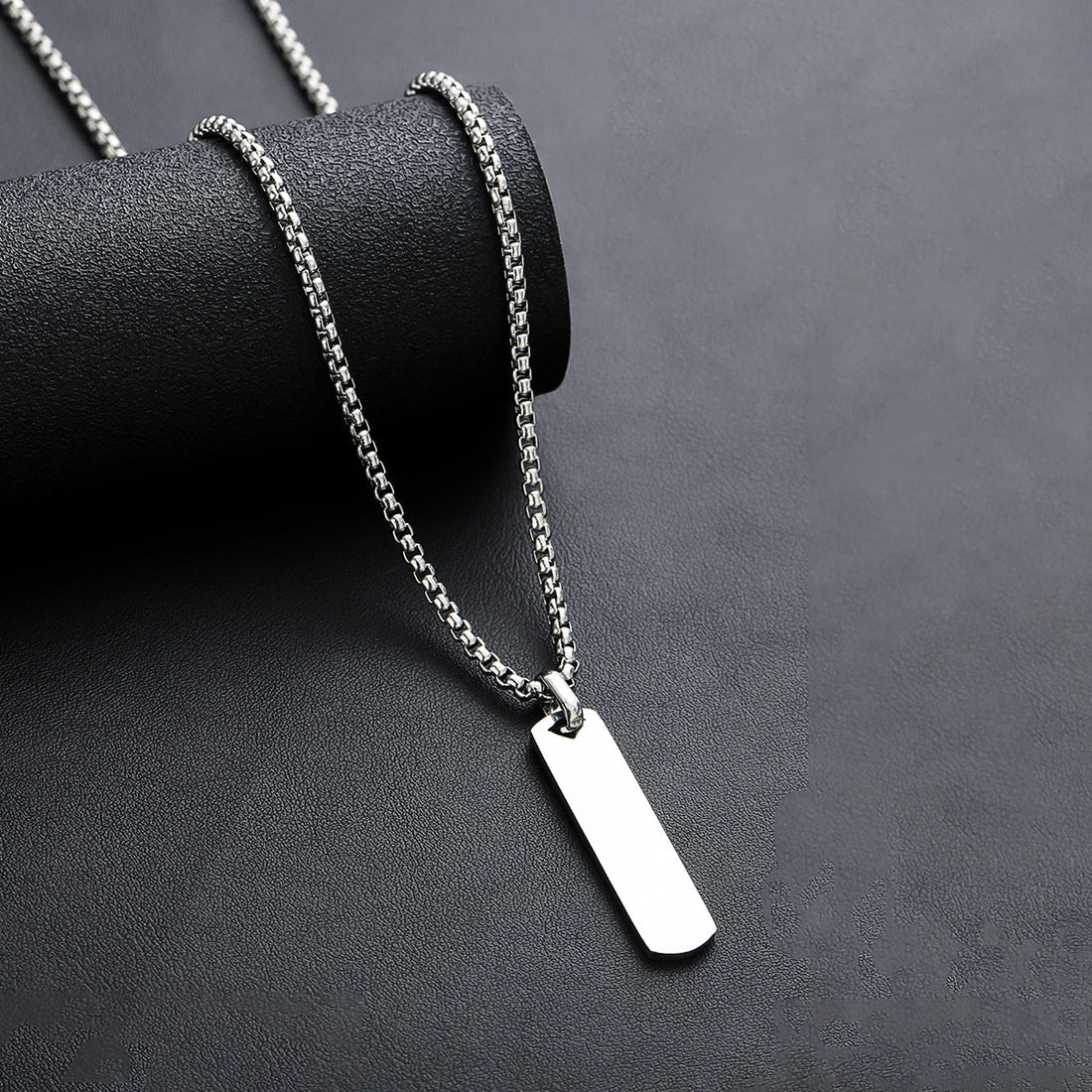 Silver Plated Stainless Steel Anti Tarnish Rectangular Hip Hop Party Pendant For Men