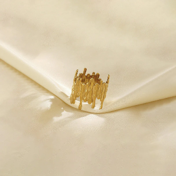 Gold-Plated Contemporary Adjustable Ring – Anti-Tarnish Stainless Steel