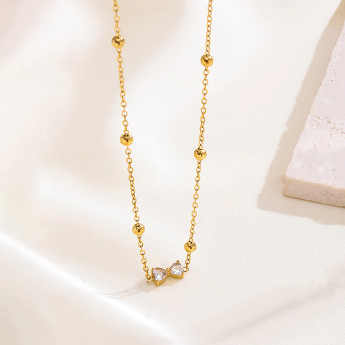 Gold-Plated Bow Pendant – Anti-Tarnish Stainless Steel
