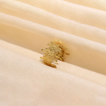 Gold-Plated Contemporary Adjustable Ring – Anti-Tarnish Stainless Steel