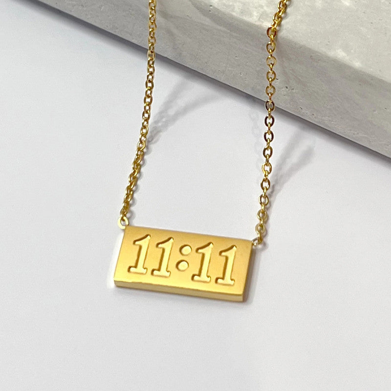Gold-Plated 11:11 Angel Number Pendant Necklace