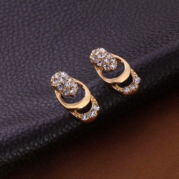 Luxury Gold-Plated Crystal Tassel Jewelry Set for Women | Necklace, Earrings, Bracelet & Ring