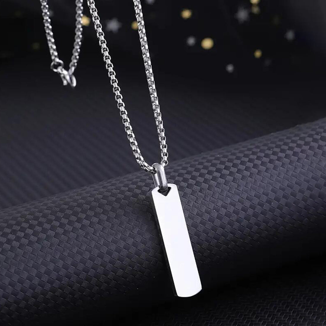 Silver Plated Stainless Steel Anti Tarnish Rectangular Hip Hop Party Pendant For Men