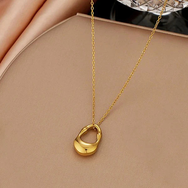 Gold Plated Anti-Tarnish Contemporary Stainless Steel Pendant Necklace