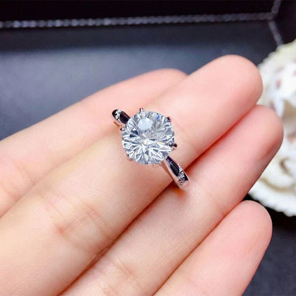 Silver Plated American Diamond Crushed Ice Cut Statement Ring