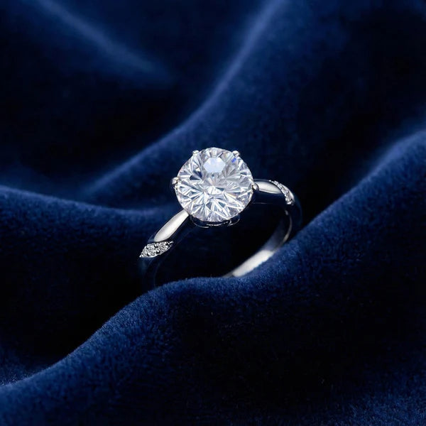 Silver Plated American Diamond Crushed Ice Cut Statement Ring