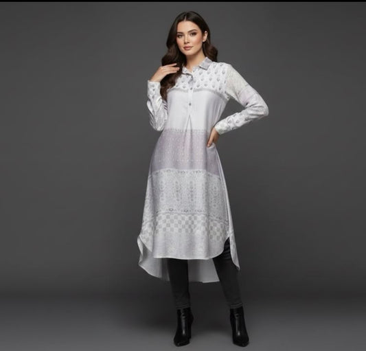 Pastel Printed Long Kurta