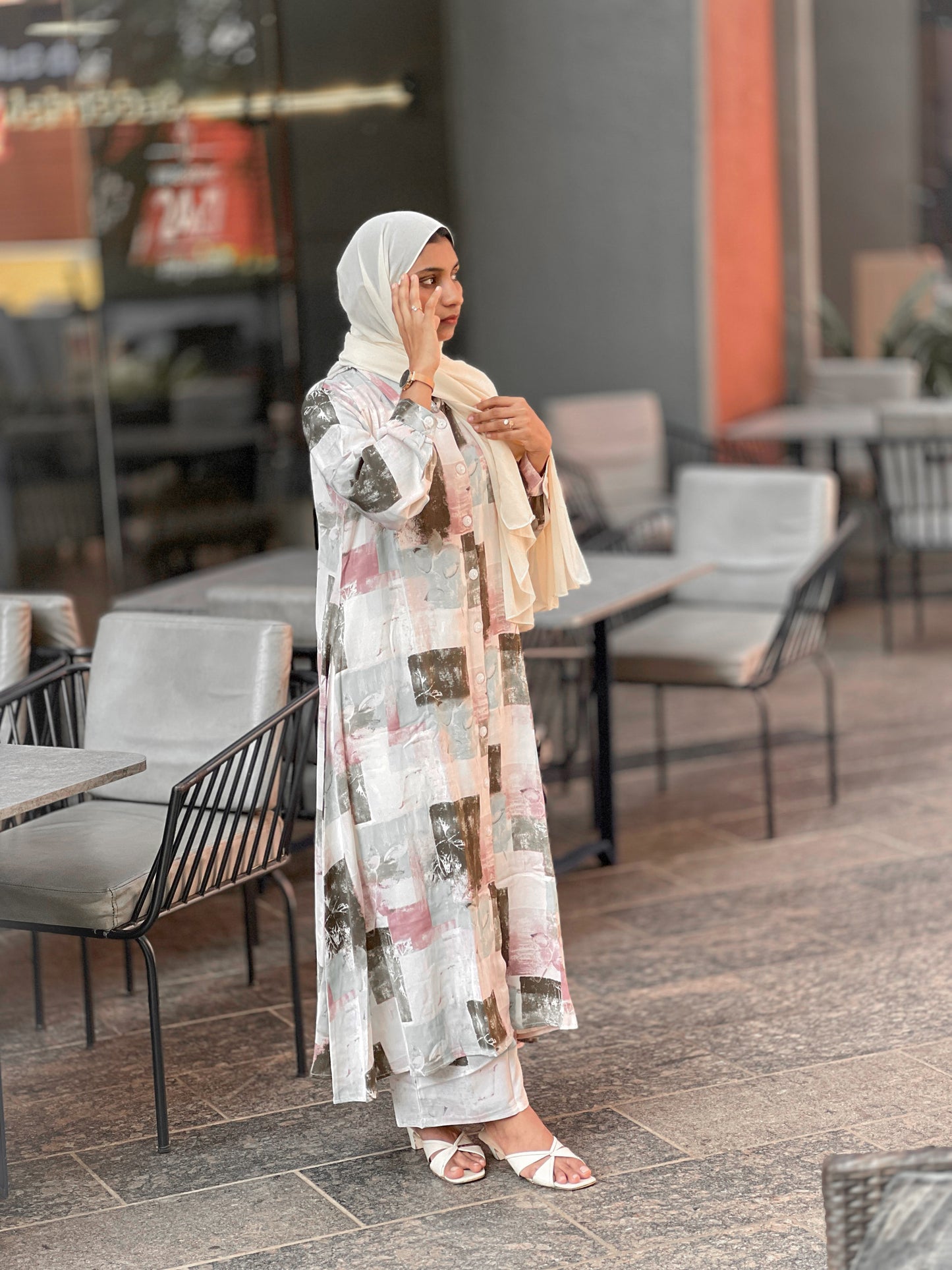 Warm Tones Abstract Print Co-ord Set