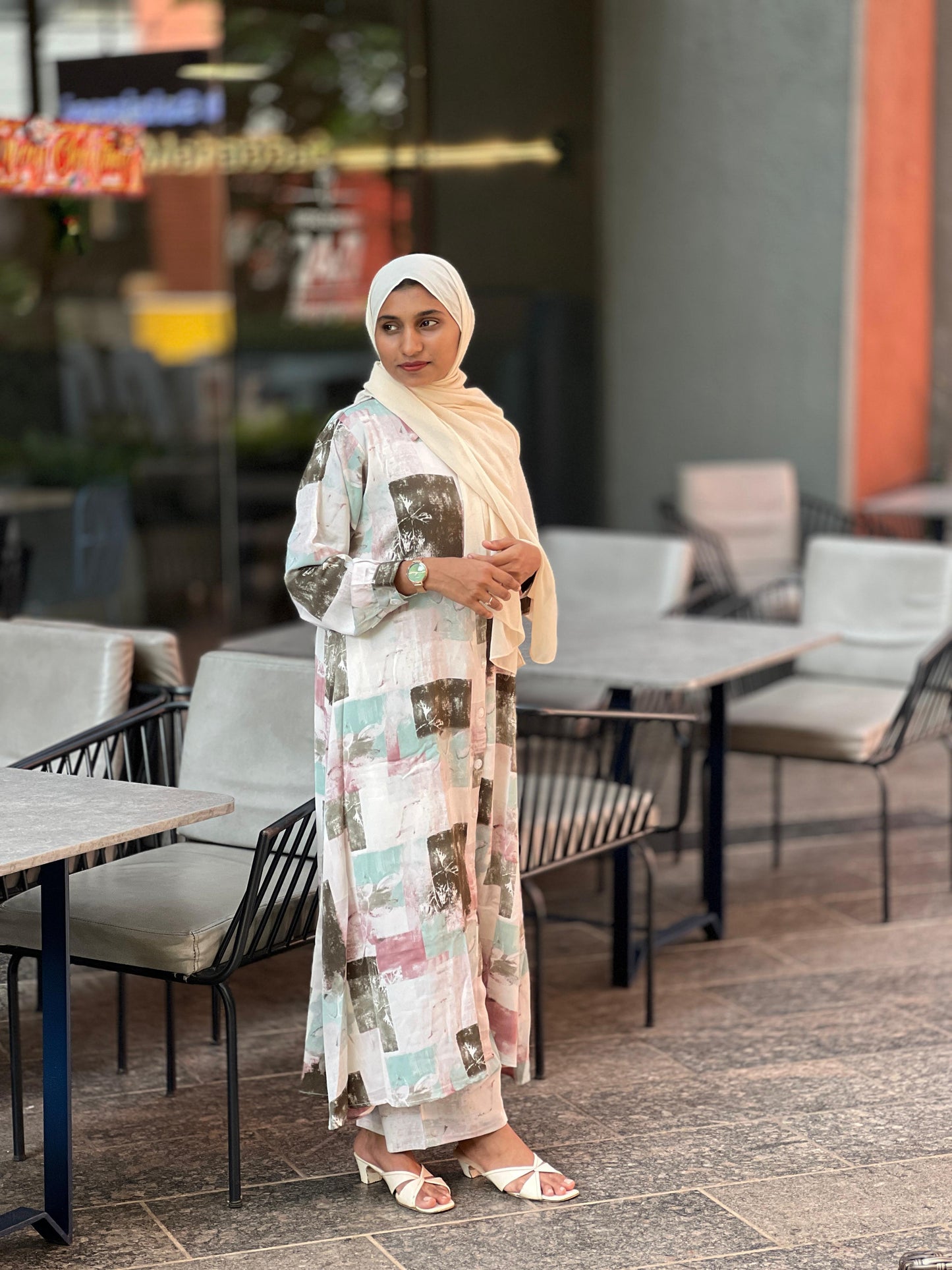 Warm Tones Abstract Print Co-ord Set